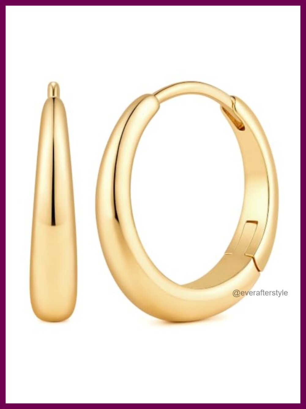 14K Gold Plated Small Hoop Earrings for Women Teardrop Everyday